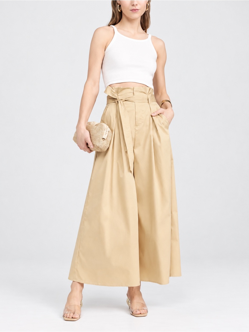 L'AGENCE Lowen Paperbag Crop Pants Size 4